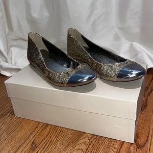 Jcrew Glitter Jacquard Ballet Flats